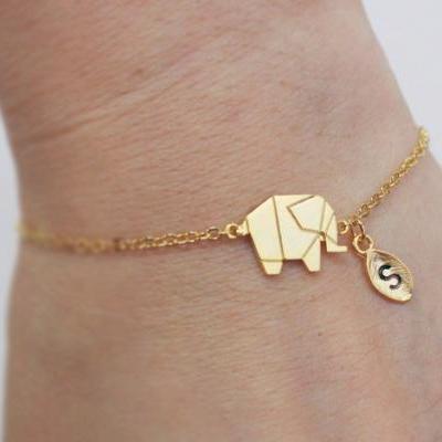 Elephant bracelet, Personalized bracelet, initial bracelet, Personalized Jewelry, friendship bracelet