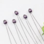 Bridesmaid gifts - Set of 5 - Purple stone necklace, Amethyst purple necklace
