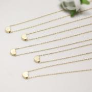 Bridesmaid gifts - Set of 5 - Golden tiny heart simple necklaceFrom ElliesButton