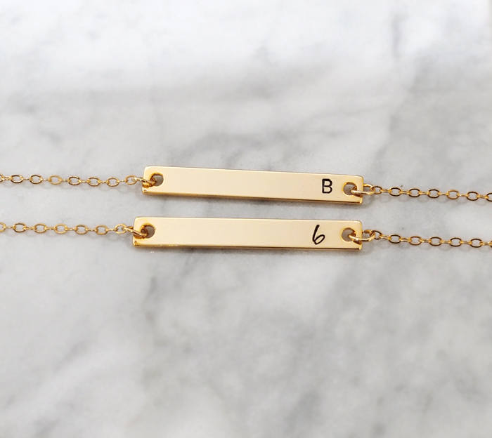 Bar Bracelet - Personalize with Initials, Name or Date – DreamWillowStudio