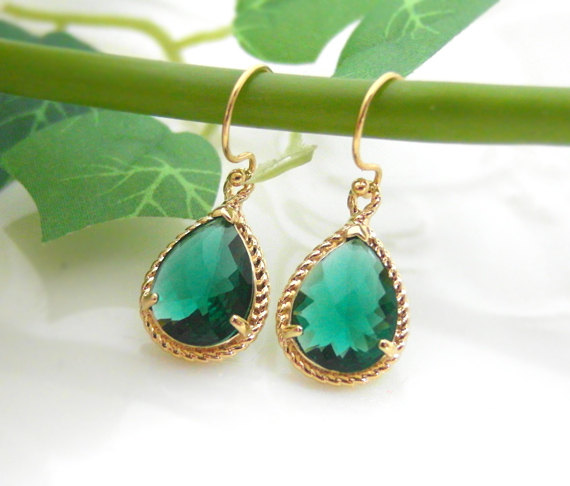 Emerald Earring Gl Stone Wedding Gorgeous Drop Emerald Earring Gl Stone Wedding Gorgeous Drop In Twisted Bezel Green Dangle Earrings Bridesmaid Gifts B0083 G